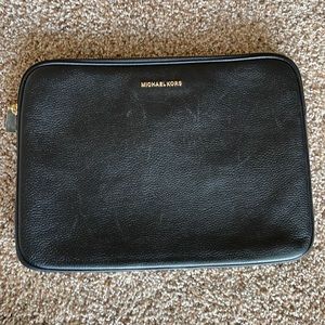 Michael Kors Black Leather Laptop Case